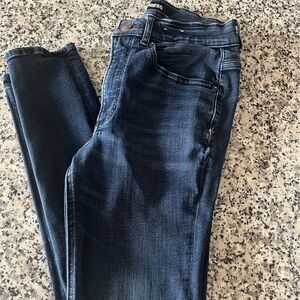 Express dark blue jeans- high rise ankle- Size 4